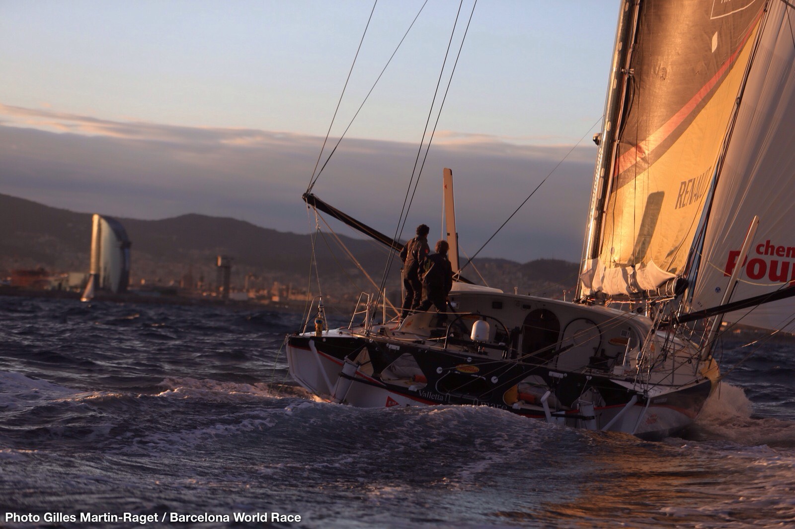 Bernard Stamm and Jean Le Cam are winners of the Barcelona World Race 2014-2015