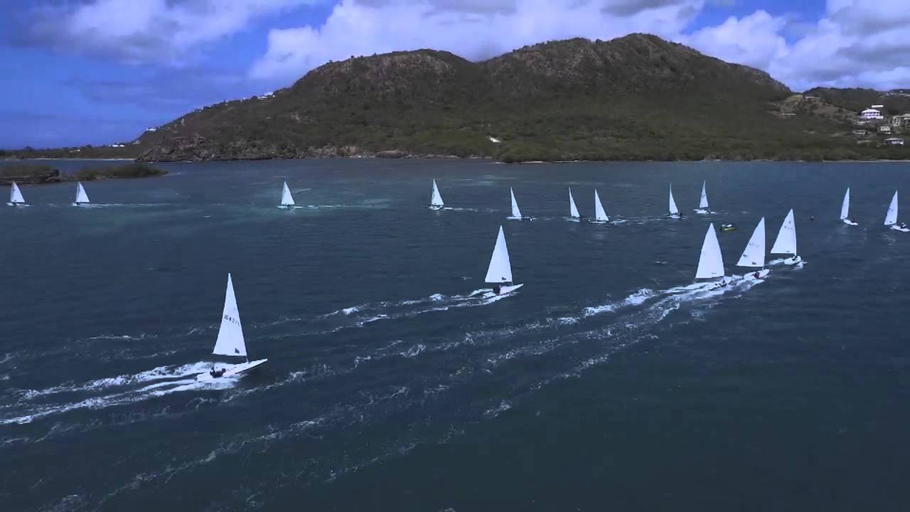 Dinghy Sailing in Antigua – Laser Nationals – aus der Luft betrachtet