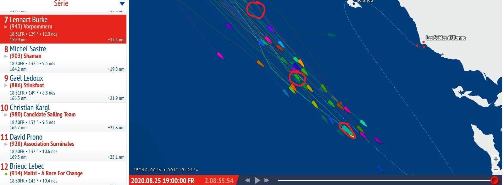 Classe MINI 2020 – Les Sables – Etappe 3 – Di.  25.08.2020