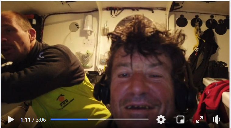 Vende Globe 2020-12-01  –  Kevin Escoffier rescued by Jean Le Cam