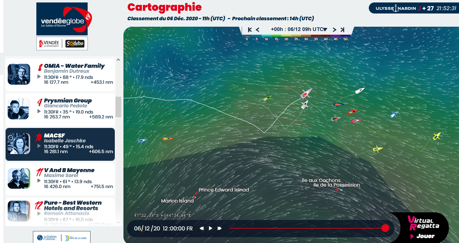 Vendee Globe 2020-12-05 – Isa auf Abwegen – Kevin Escoffier auf Fregatte umgestiegen Vendee Globe 2020-12-05 – Isa auf Abwegen – Kevin Escoffier auf Fregatte umgestiegen