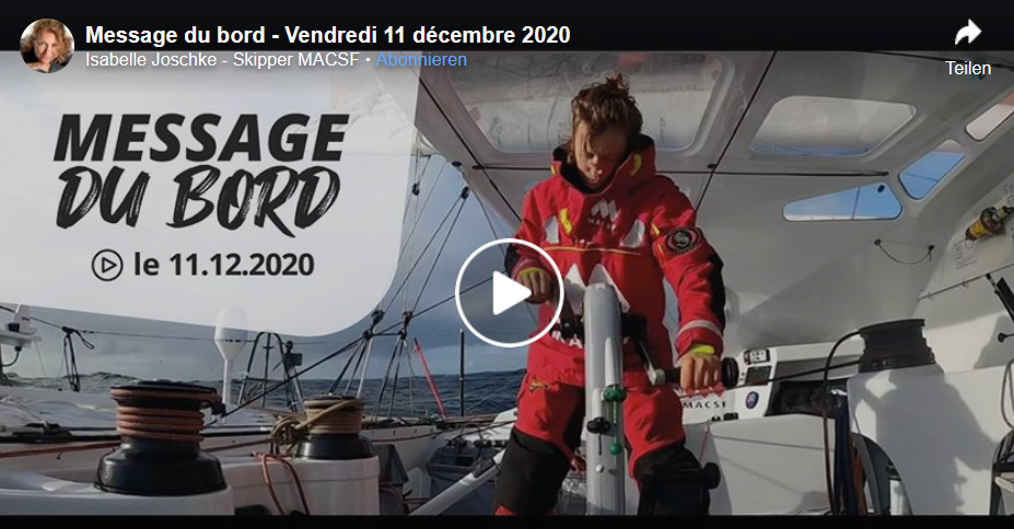 Vendee Globe 2020-12-11 – Isabelle  im Rennmodus – Boris im Schlafmodus