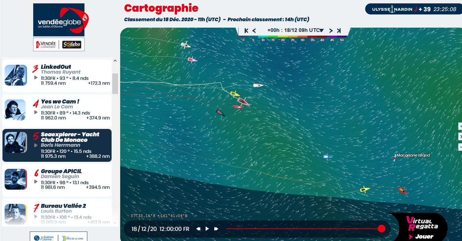 Vendee Globe 2020-12-18 – Boris Herrmann auf Rang 5