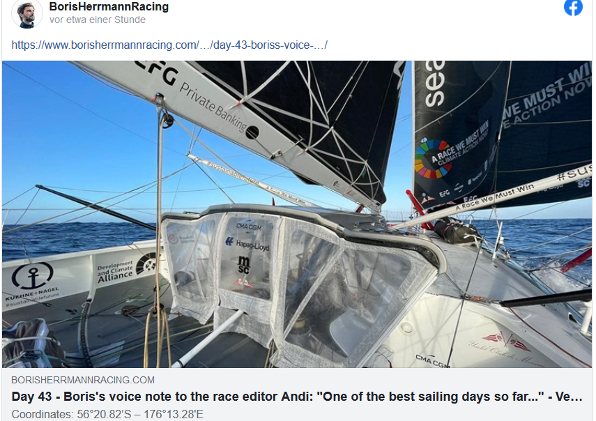 Boris Herrmann: „One of the best sailing days so far…“