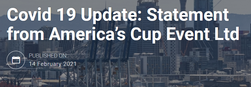 +++ Covid 19 Update: Statement from America’s Cup Event Ltd +++
