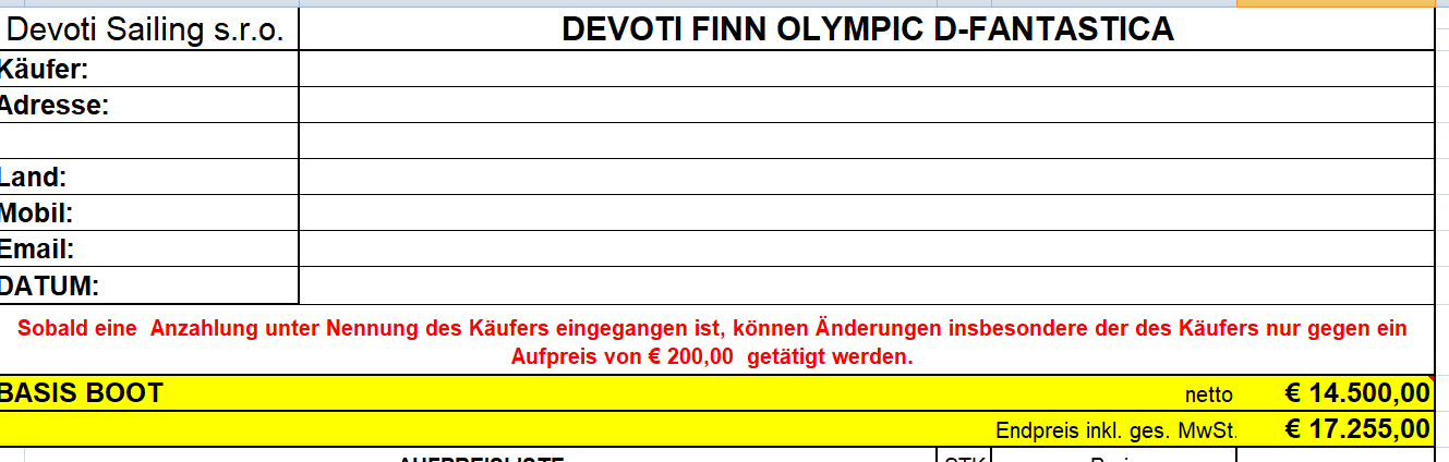 Was kostet ein Devoti-Finn ? ...