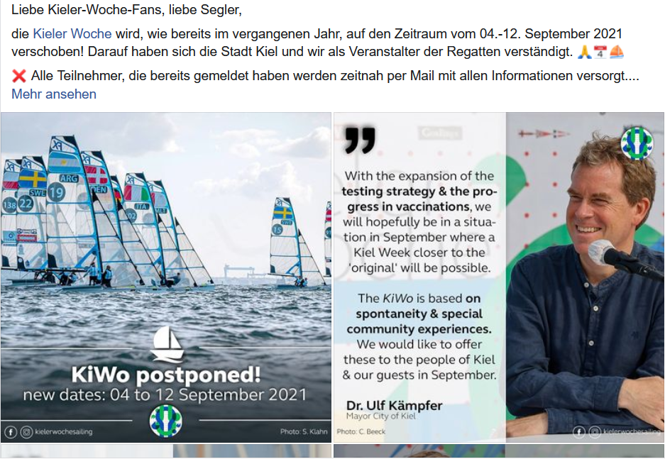 Kieler Woche 2021 – verschoben auf 04.-12. Septemeber 2021