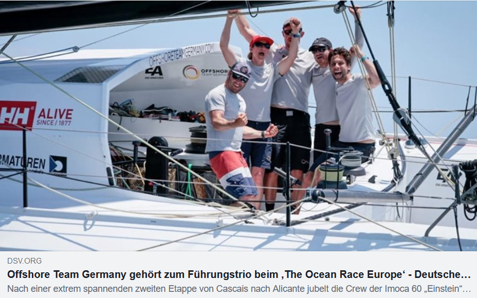 DSV – Offshore Team Germany gehört zum Führungstrio beim ‚The Ocean Race Europe‘