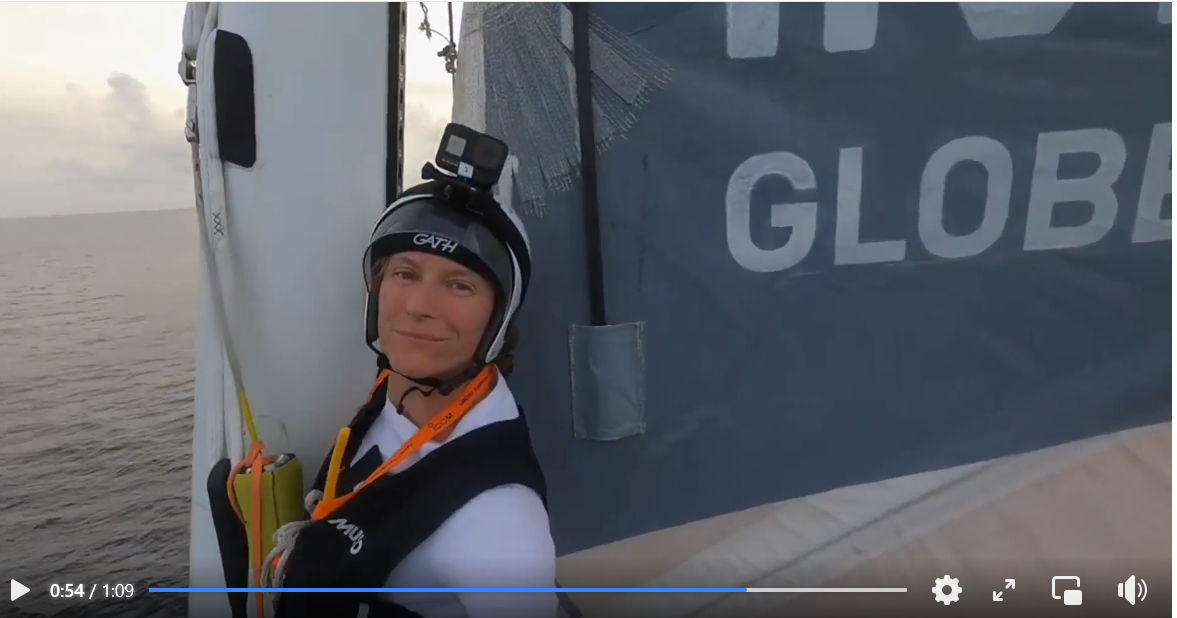 Transat Jacques Vabre – Isabelle Joschke im 27 m hohen Mast