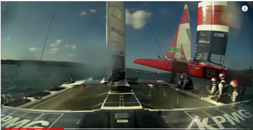 Dramatic SailGP crash Sydney Ainslie v Outteridge