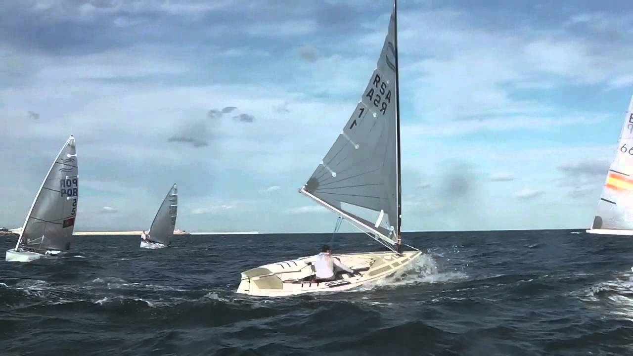 30 knots Finn training at Din...