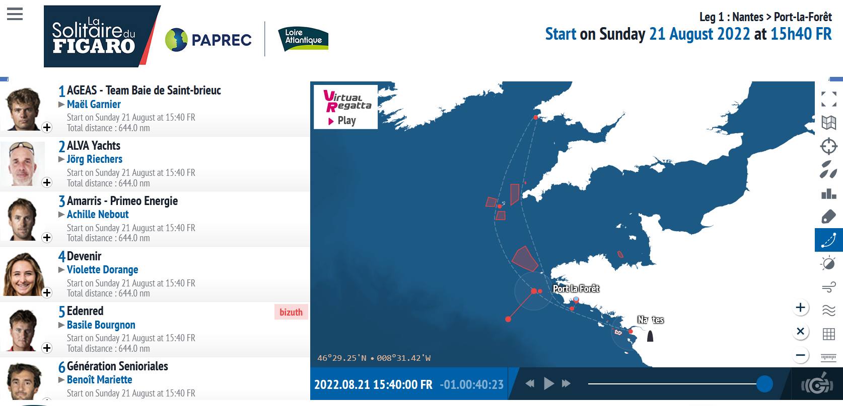 Solitaire du Figaro 2022 – ab 21.08.22