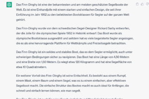 ChatGPT über das Finn-Dinghy