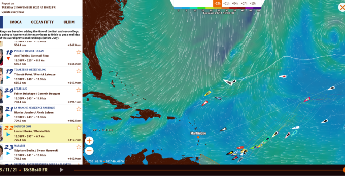Transat Jacques Vabre 2023 – 21/11 – Lennart und Melwin vom Pech verfolgt
