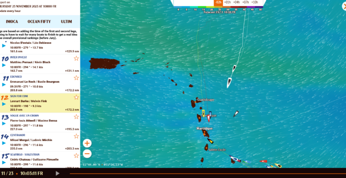 Transat  Jacques Vabre – 23/11 – Burke / Finck Rang 12 ?