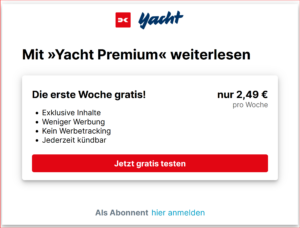 Wird YACHT.de kostenpflichtig...