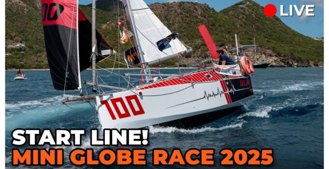Historic 1st Mini Globe Race 2025 Start Line – 15 solo sailors set out in their tiny 5.80m boats