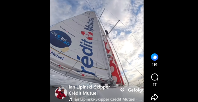 Globe 40 – Ian Lipinski oben am Mast ordentlich durchgerüttelt